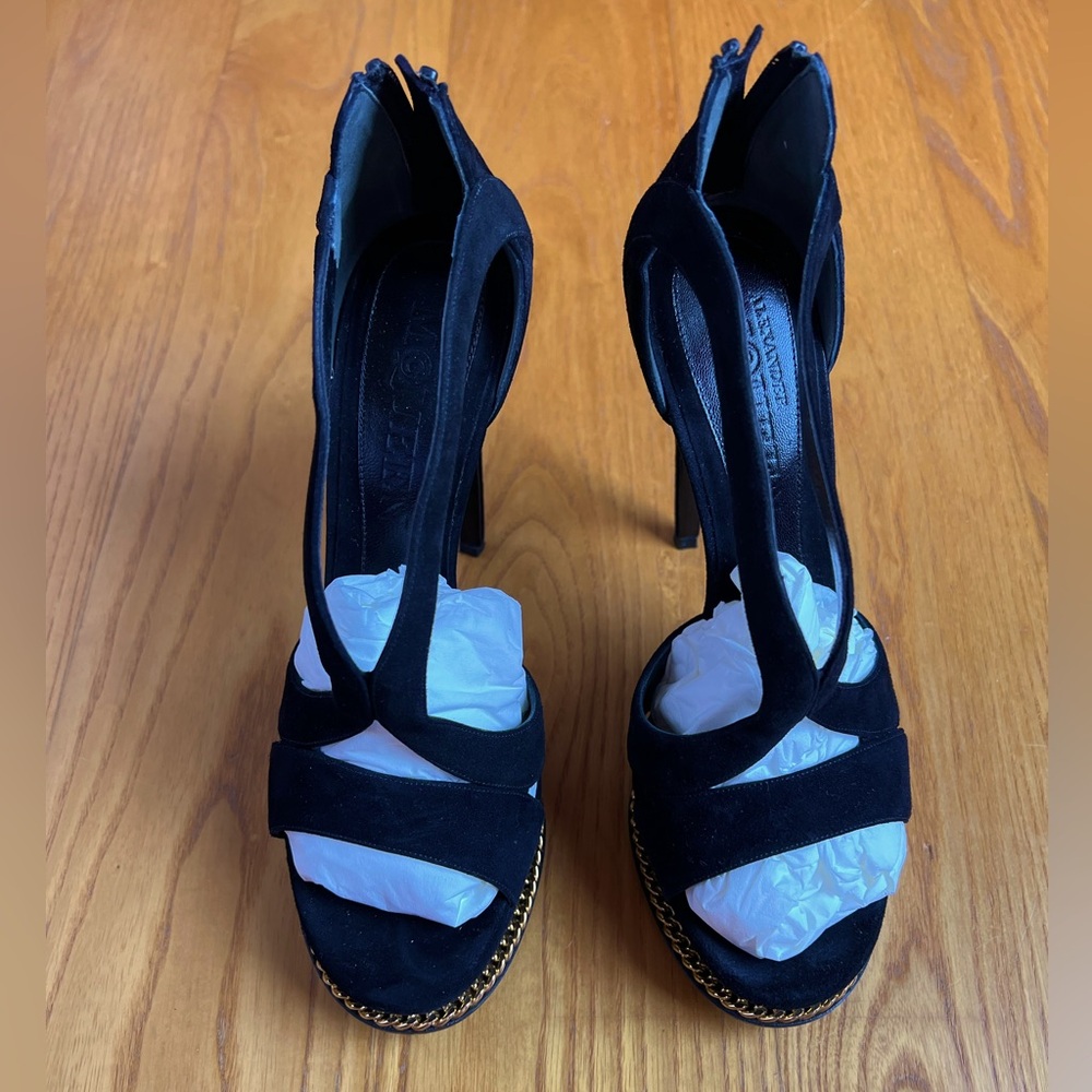Alexander McQueen Black Suede Heels